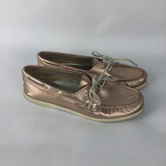 Sperry Women's Metallic‎ Rose Gold Boat Shoes womens size 8.5 - Picture 1 of 5